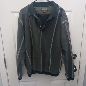 Knights Apparel Men's Dark Gray Striped Crewneck Sweater